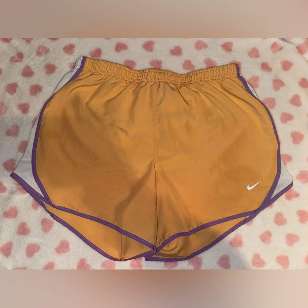 Nike XL Girls Athletic DriFit Lined Running Track Shorts Peach Orange Purple